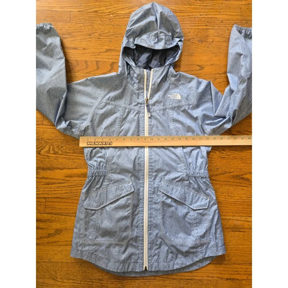 The North Face Jacket Girls XL Blue DryVent Hooded Sophie Rain Parka Pockets